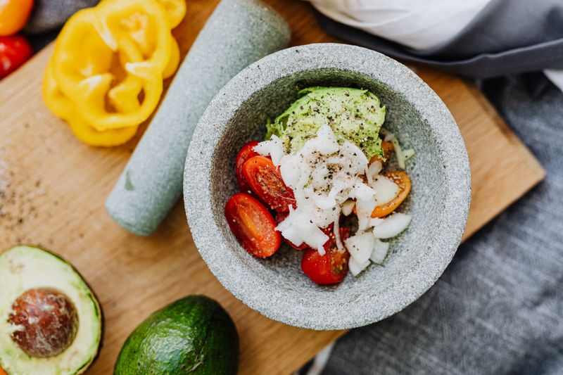 Fresh guacamole with tortilla chips
